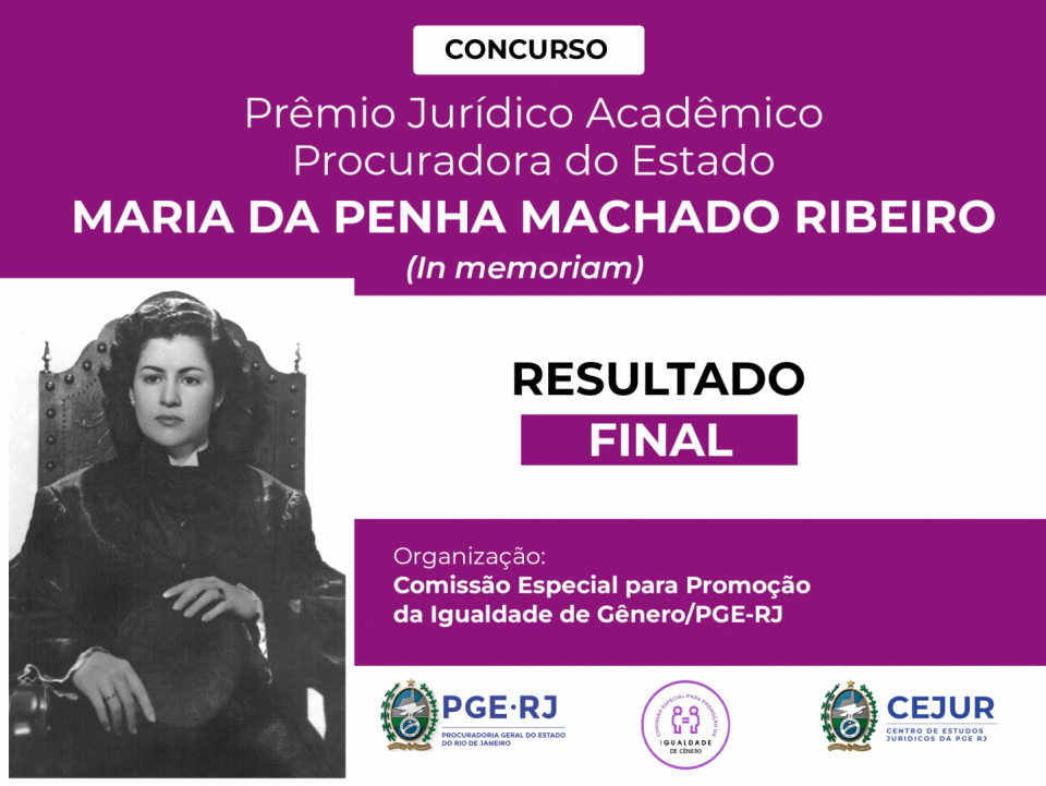 PGE-RJ Divulga Resultados do Concurso “Igualdade de Gênero e seus Desafios”